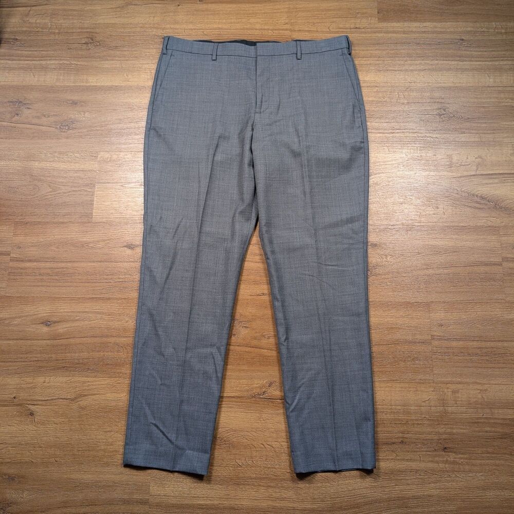 J. Crew Bowery Dress Pants Men's 38x32 Gray Slim Fit Wool Blend Business NWT